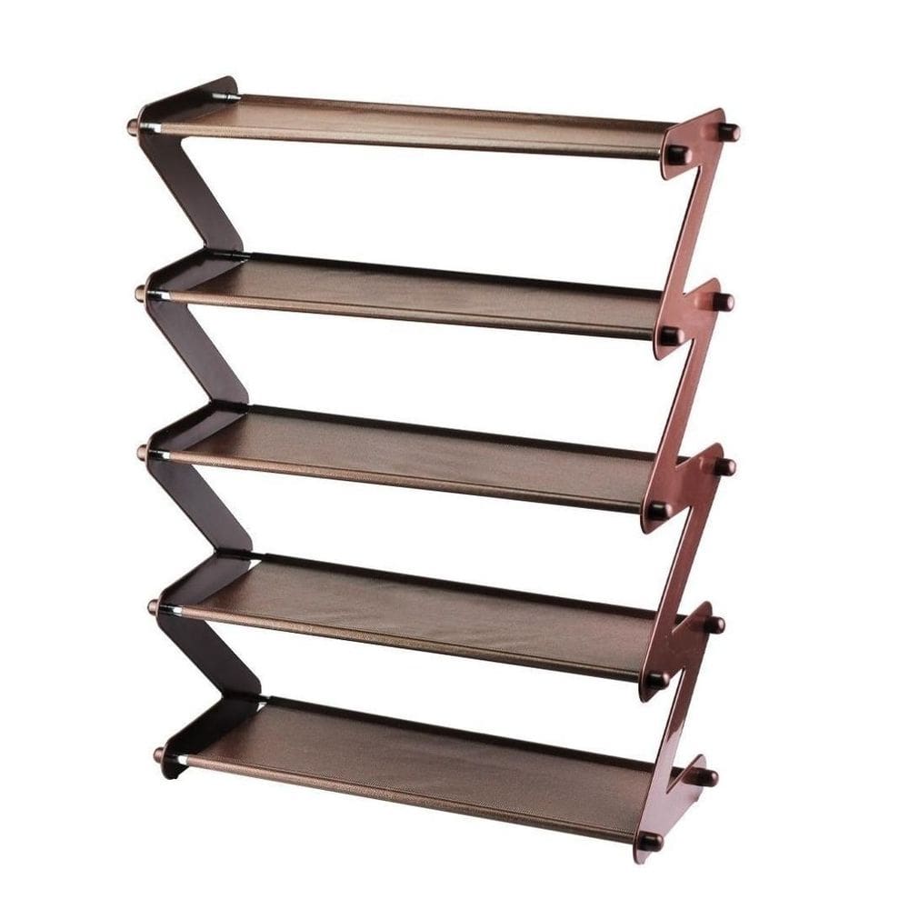 Sapateira Multiuso Organizador 5 Partes Cinza/Marrom 48x19x60cm