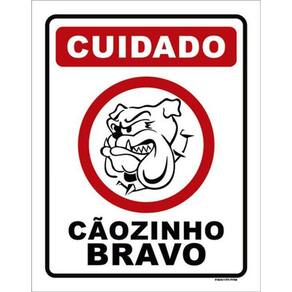 Kit 5 Placas Cuidado Cãozinho Bravo Desenho 36X46