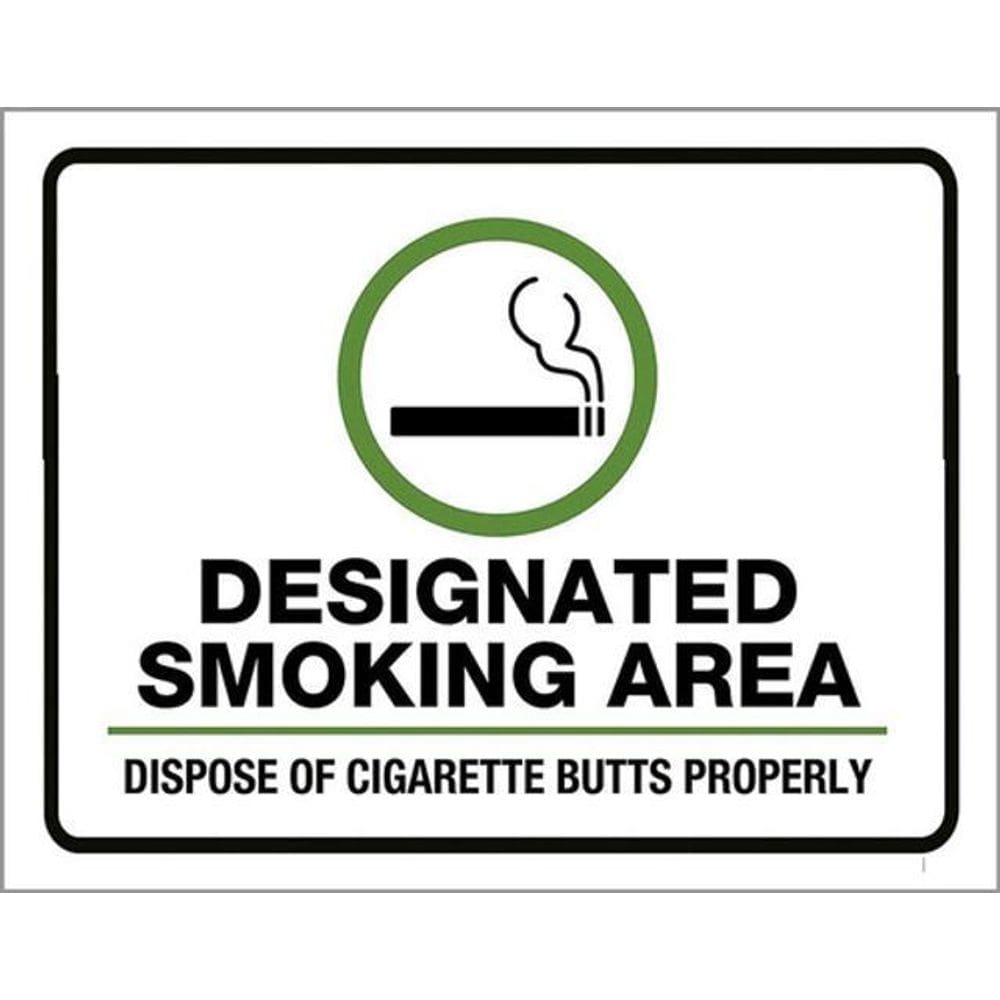 Kit 5 Placas De Designated Smoking Area 36X46
