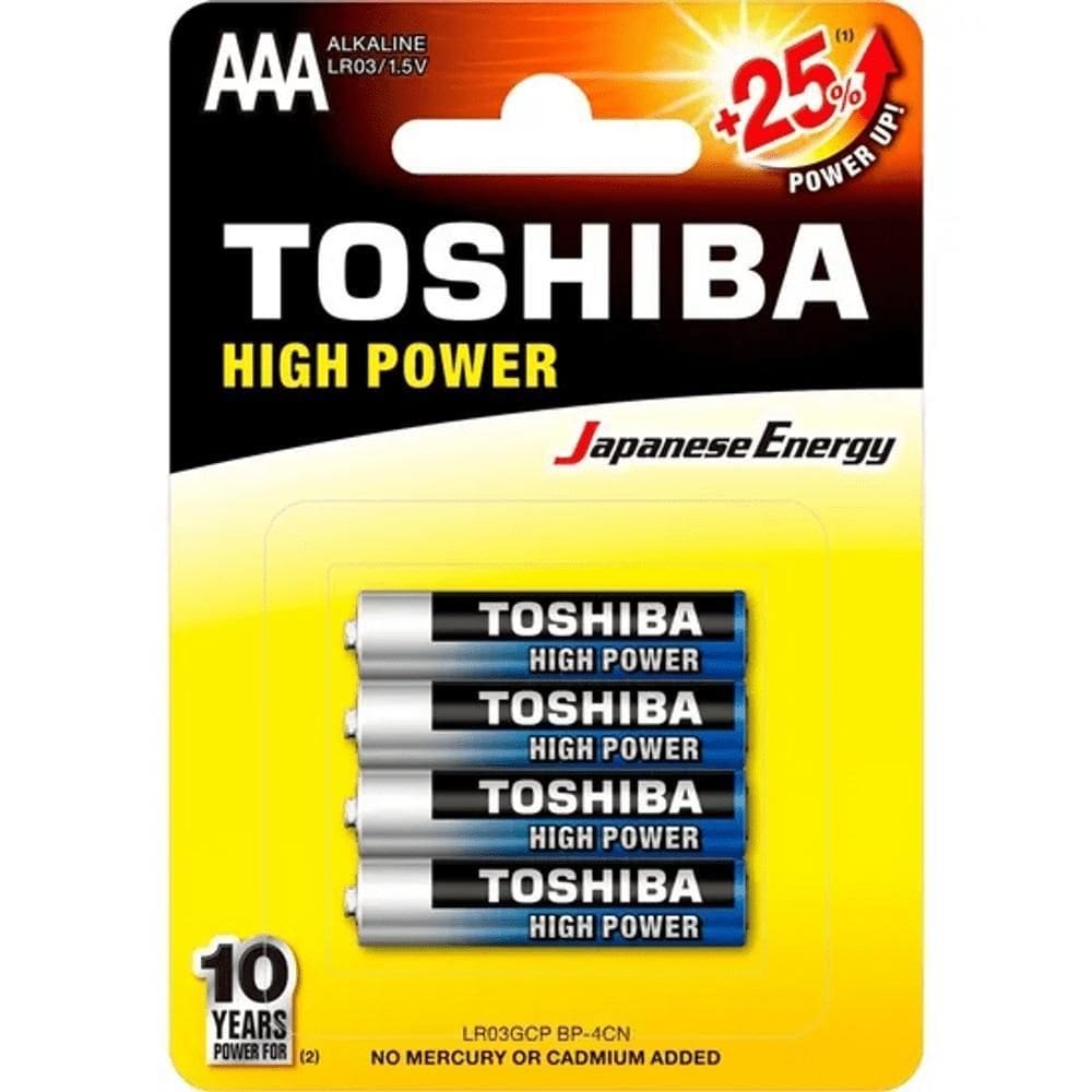 4 Pilha Aaa Palito Alcalina Toshiba