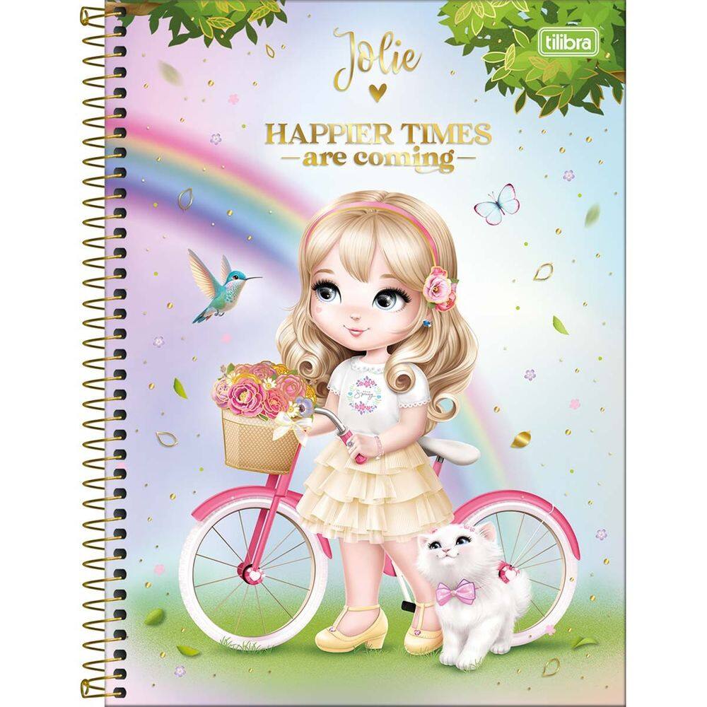 Caderno Espiral Universitário Jolie 1 Matéria 80 Folhas Capa Dura Tilibra