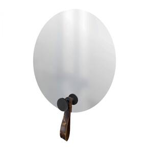 Espelho Funcional Hook Preto Alça Rajada 50 Cm Redondo