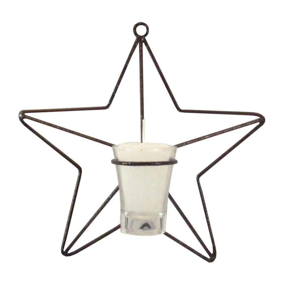 Estrela M 23 cm Porta Vela Branca Arandela Decorativa Parede