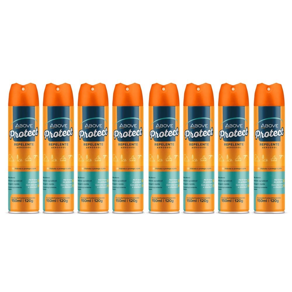 Kit 8 Repelente Spray Protect Above Secagem Rápida 150Ml