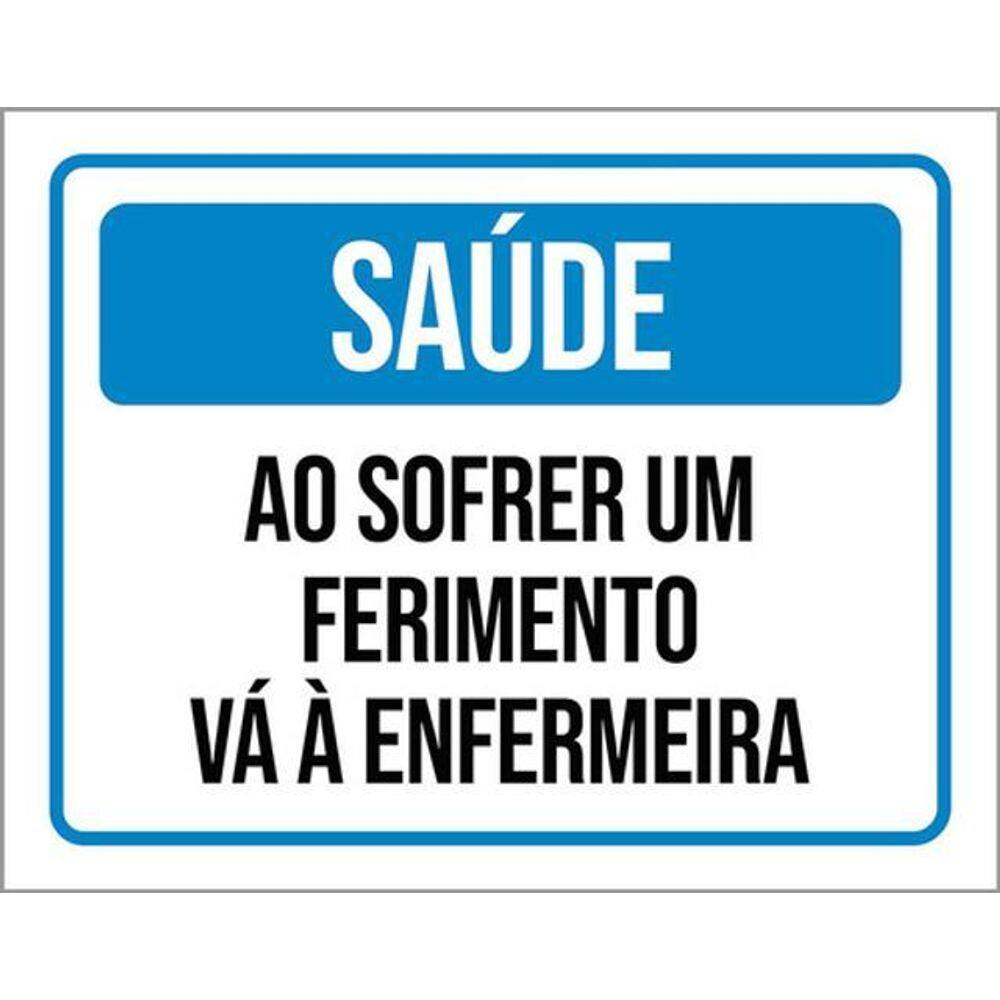 Kit 5 Placas De Saúde Sofrer Ferimento Enfermaria 36X46
