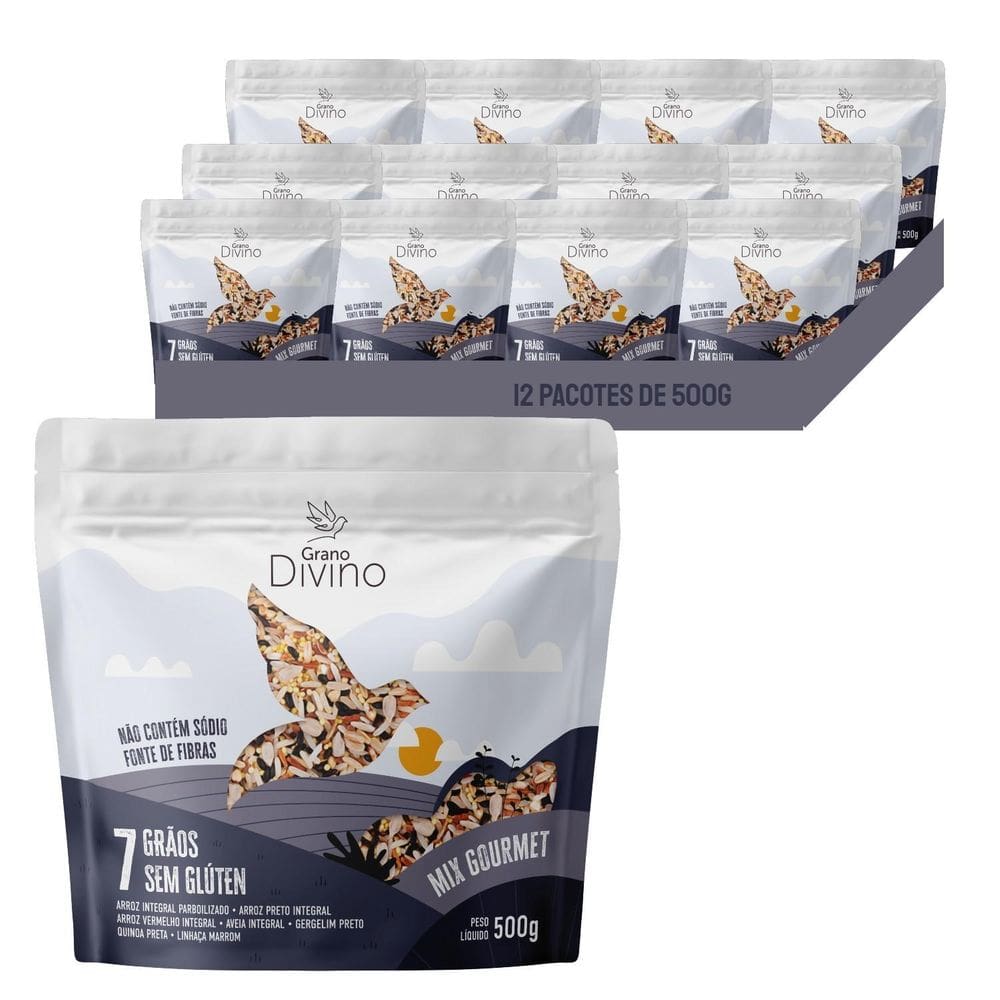 Arroz Grano Divino 7 Graos Mix Gourmet 500G 12 Pacotes