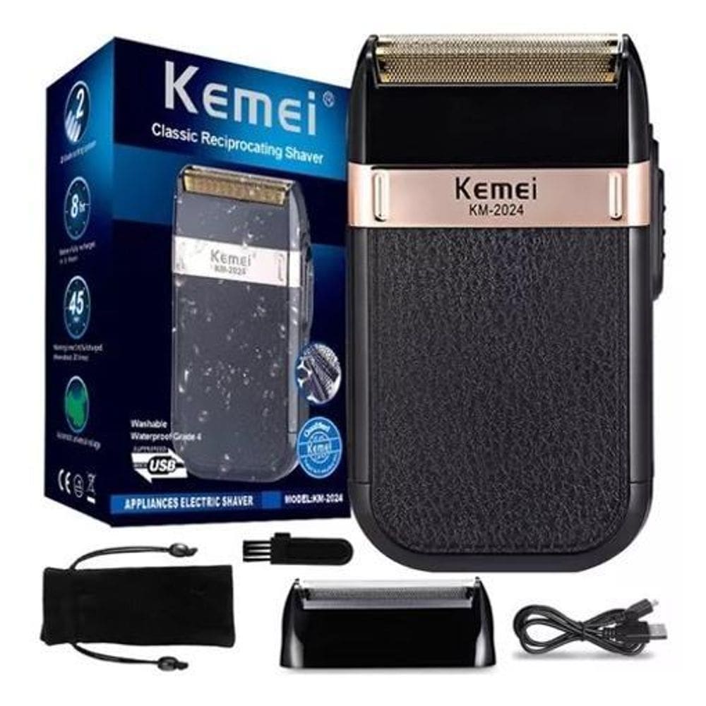 Barbeador Kemei Km-2024: Desfrute Do Barbear Sem Complicações