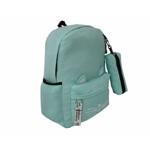Mochila Escolar Feminina Juvenil Gatinha M831 Verde Água
