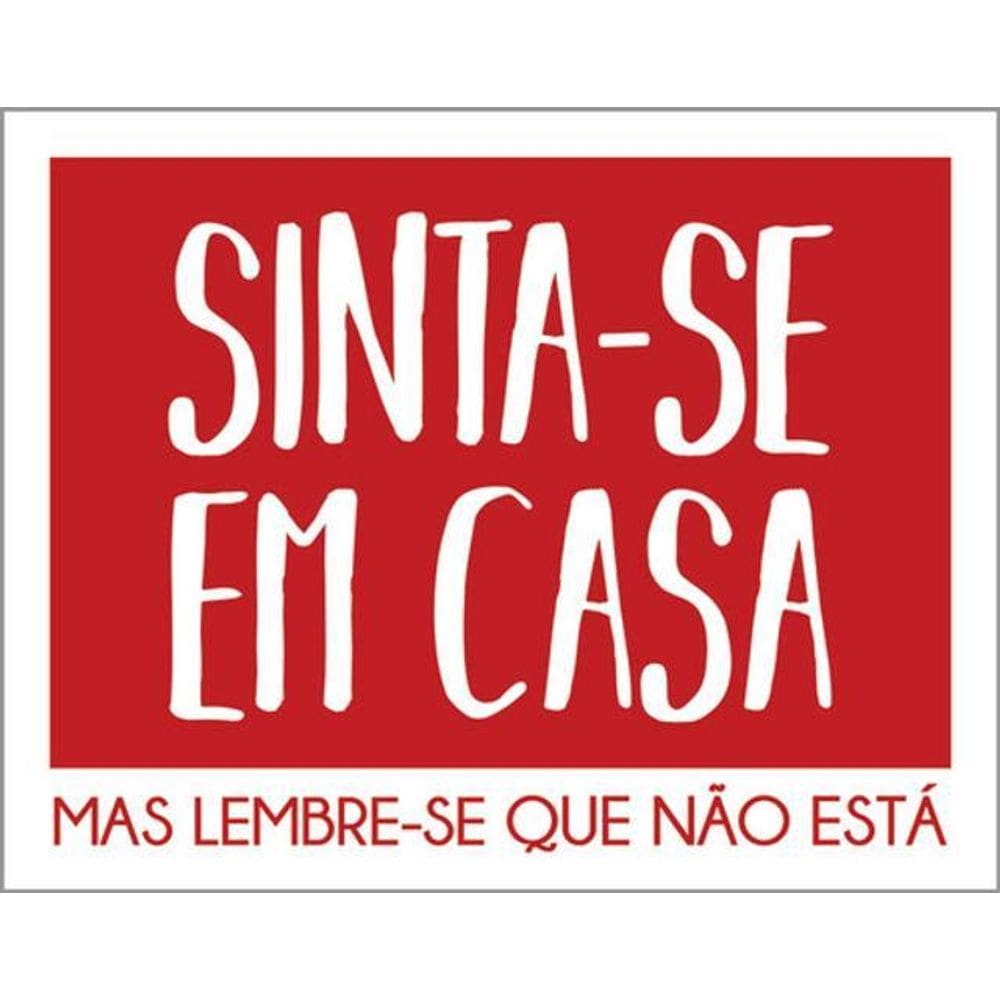 Kit 5 Placas Sinta-Se Em Casa Vermelha 36X46