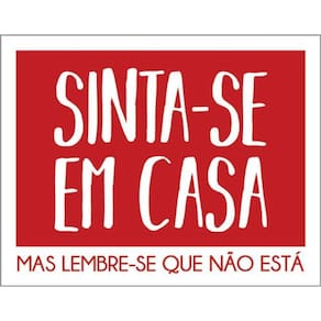 Kit 5 Placas Sinta-Se Em Casa Vermelha 36X46