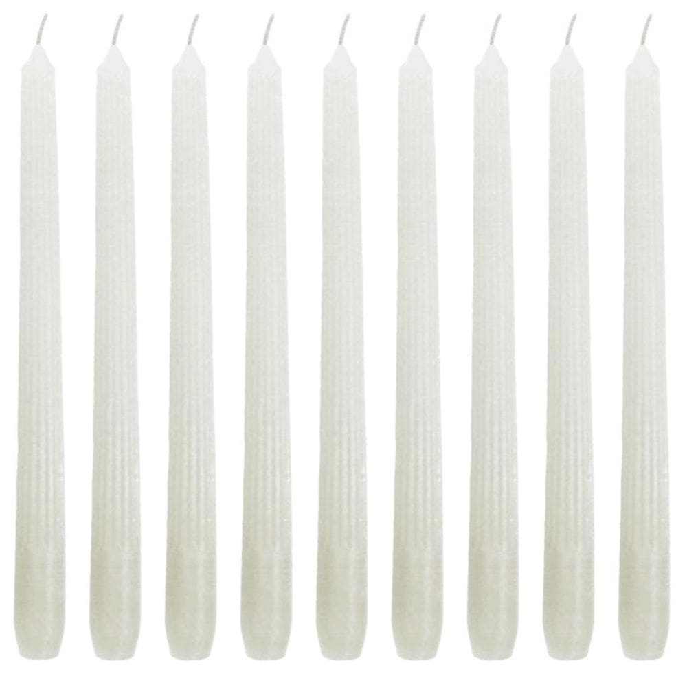 10 Vela 25 Cm Riscada Branco Vela Comprida Decoração