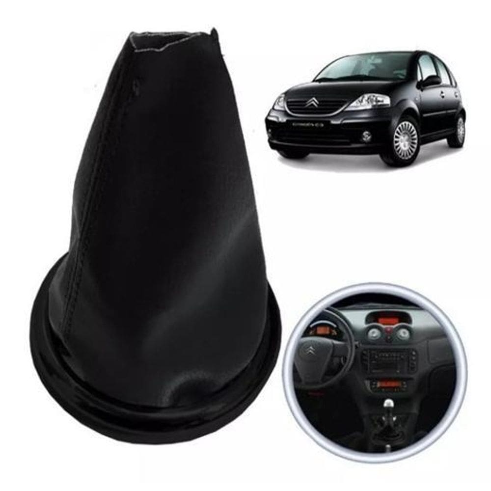 Coifa Cambio Preta Com Base Preta Citroen C3 2003