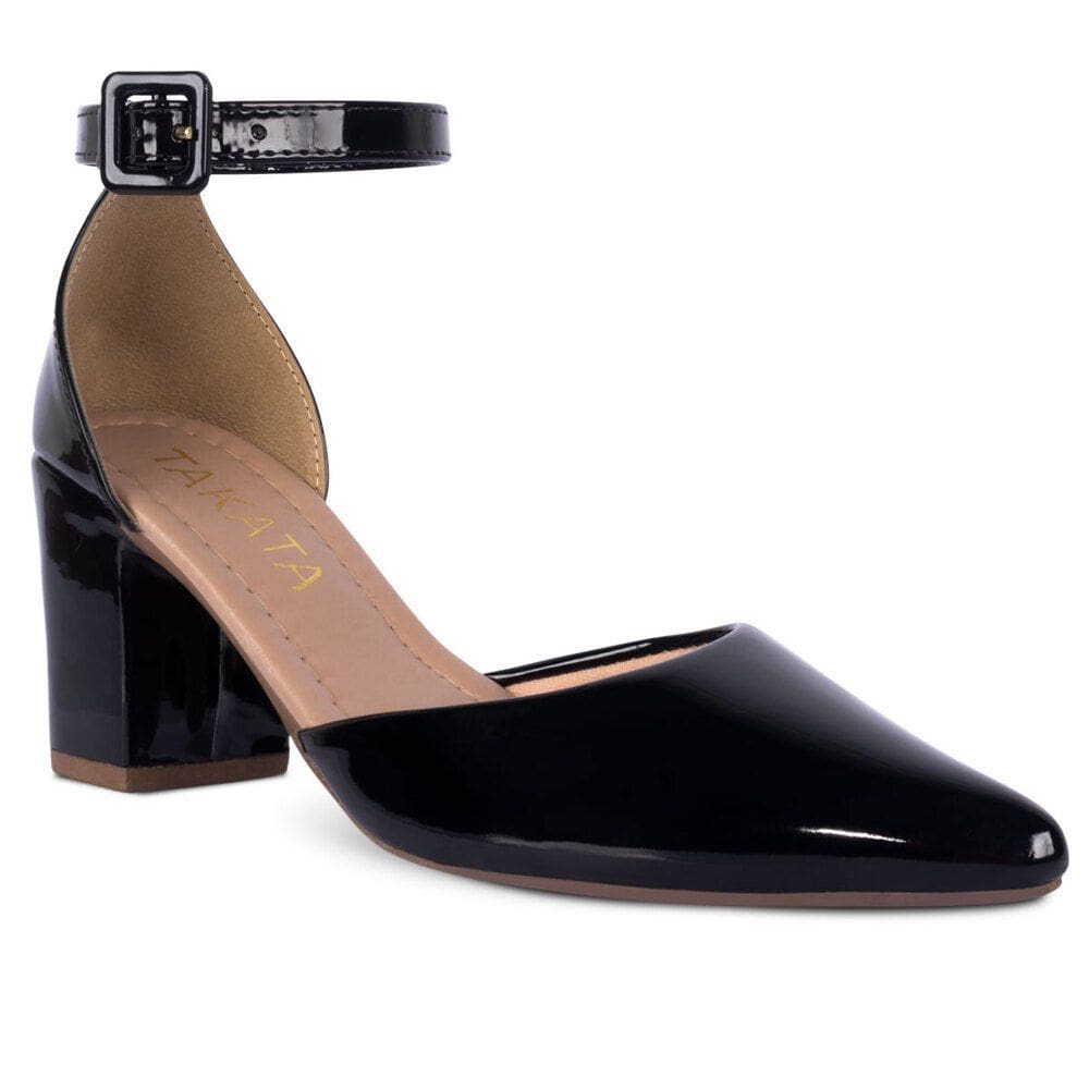 Scarpin Feminino Salto Alto Grosso Salomé Pulseira