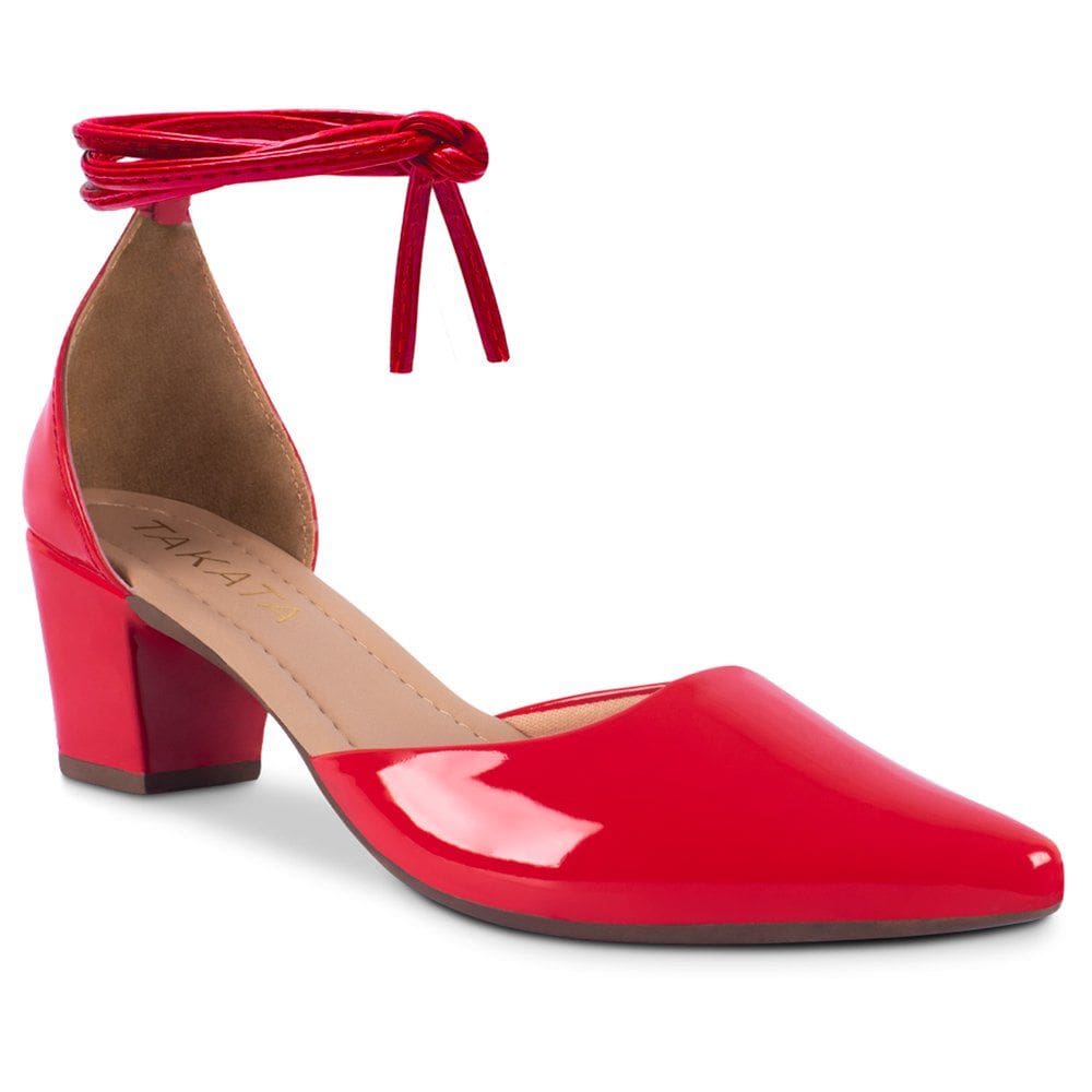Scarpin Feminino Salto Grosso Salomé Amarração