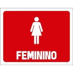 Kit 3 Placas Sinalização - Horizontal Banheiro Feminino