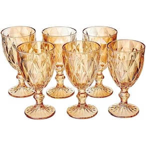 Jogo 6 Taças Diamond 310Ml Vidro 6 Cores Disponíveis Taça