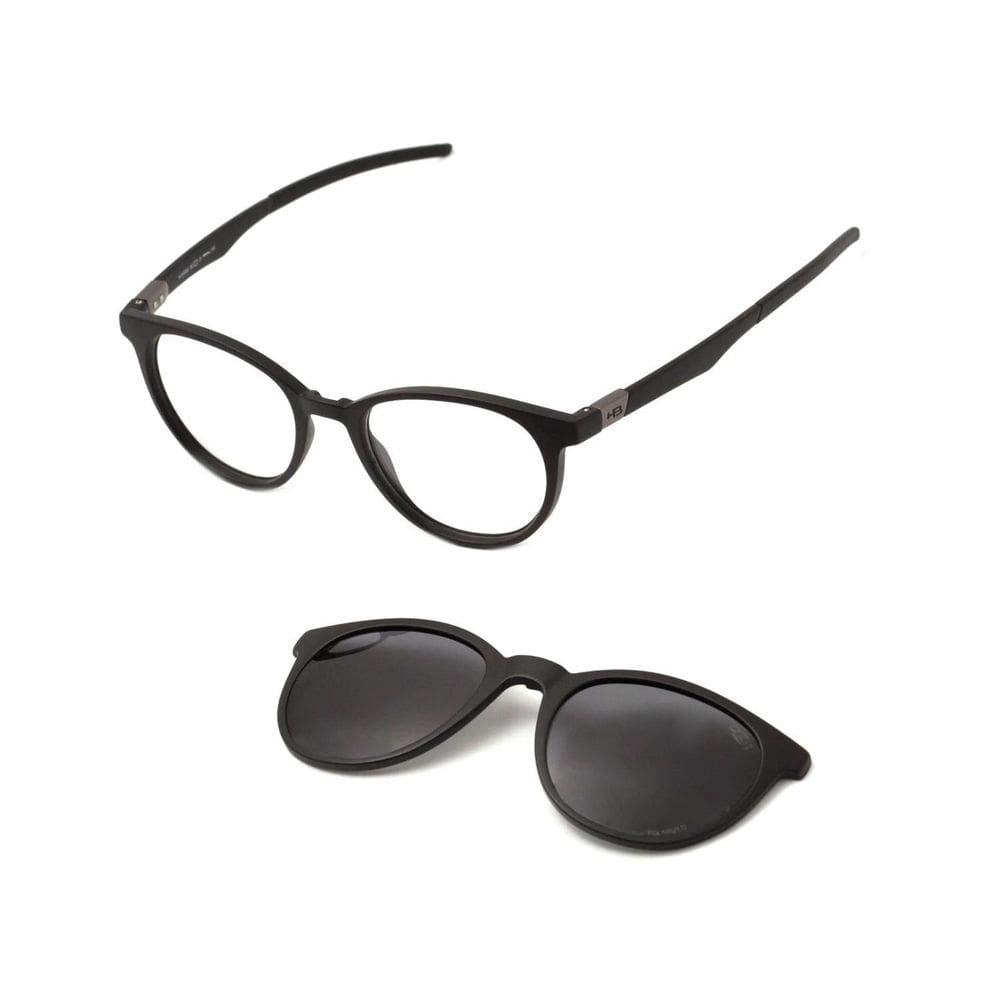 Óculos Hb Duotech 0253 Clip On Matte Black Polarized Gray