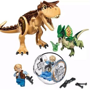 Kit Bonecos Blocos De Montar Dinossauros Carnotauro