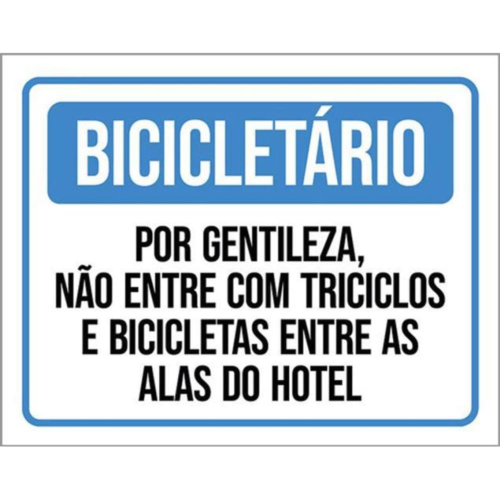 Kit 3 Placas Bicicletário Não Entre Triciclos Bicicletas