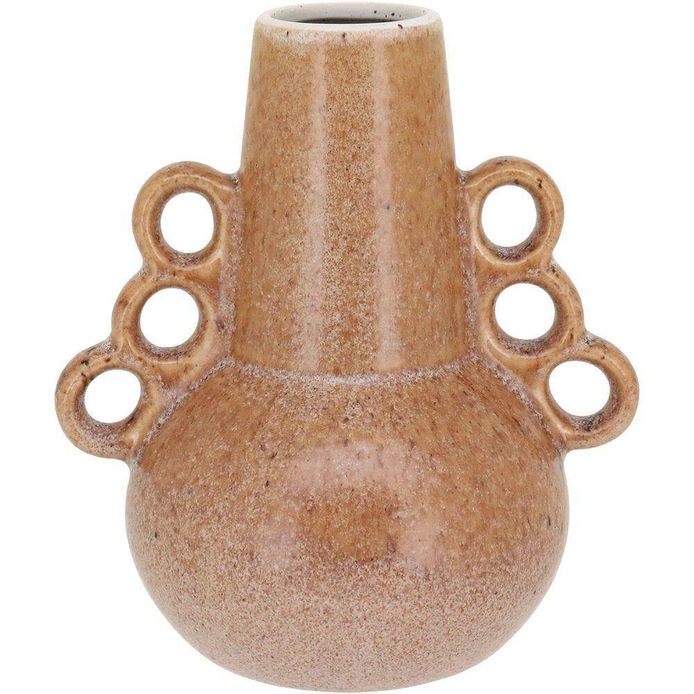 Vaso Decorativo Enfeite Casa Cerâmica 19x17x17cm Bege