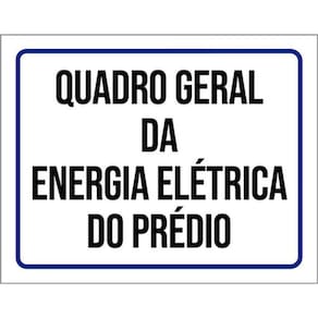 Kit 3 Placas De Sinalização - Quadro Geral Energia Elétrica