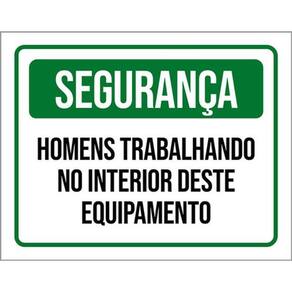 Kit 3 Placas De Sinalização - Segurança Homens Trabalhando