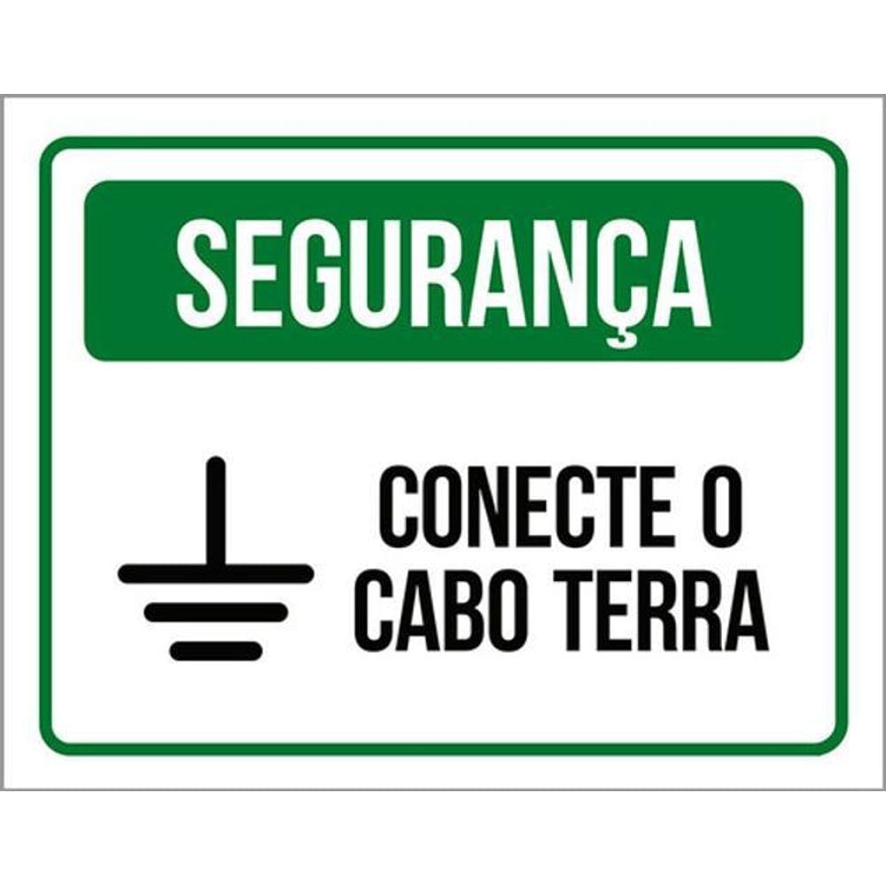 Kit 3 Placas De Segurança - Conecte O Cabo Terra