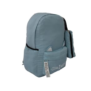 Mochila Escolar Feminina Juvenil Gatinha M831 Azul Celeste