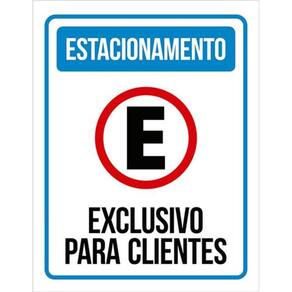 Kit 3 Placas Azul - Estacionamento Exclusivo Clientes