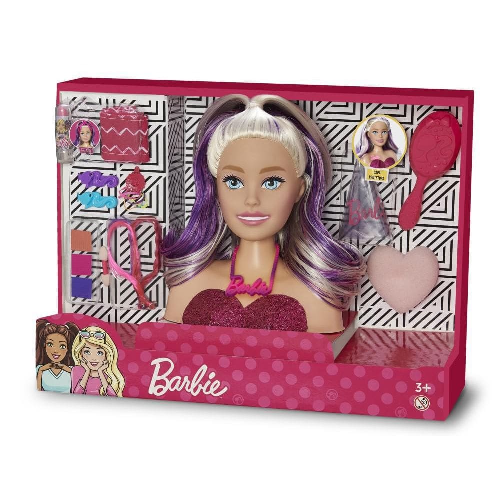 Nova Boneca Barbie Busto Cabelo Com Mecha Para Pentear Pupee