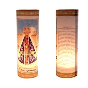 Kit Velas Votivas 7 Dias Oração Nossa Senhora Aparecida 3 Unidades