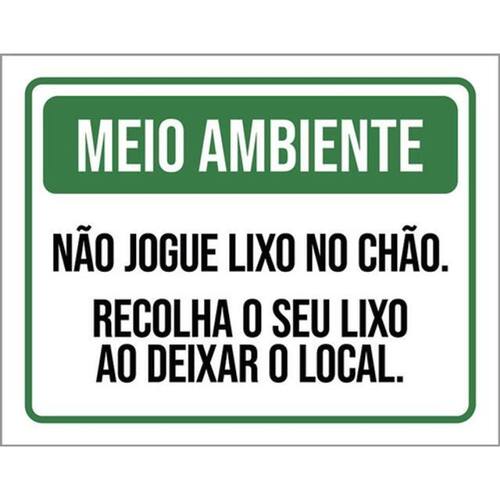 Kit 3 Placas Meio Ambiente Não Jogue | Ponto