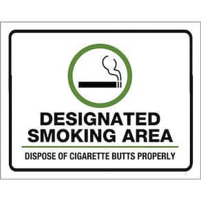 Kit 3 Placas De Sinalização - Designated Smoking Area