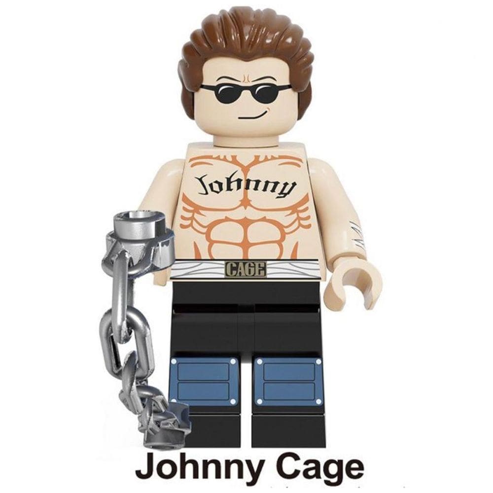 Boneco Blocos De Montar Mortal Kombat Johnny Cage