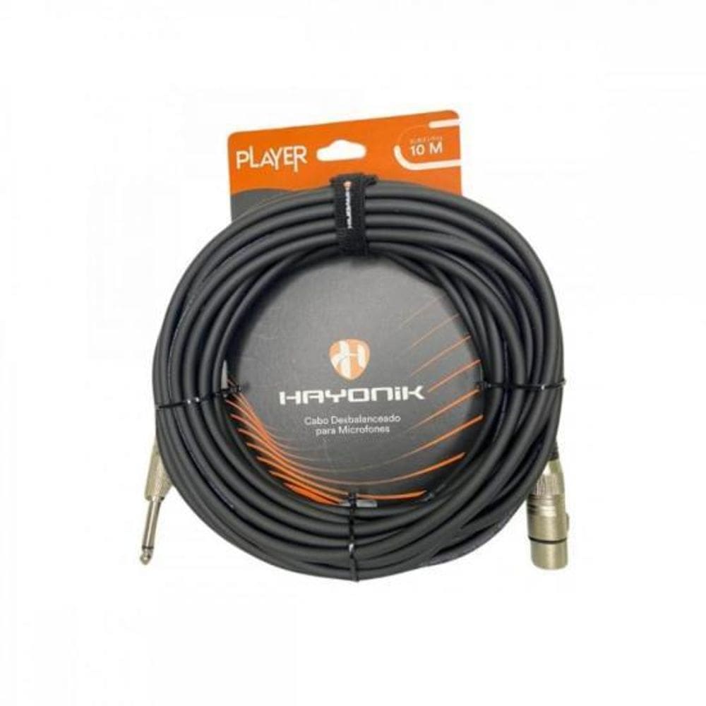 Cabo Para Microfone Player Xlr F  X P10 10M Preto Hayonik