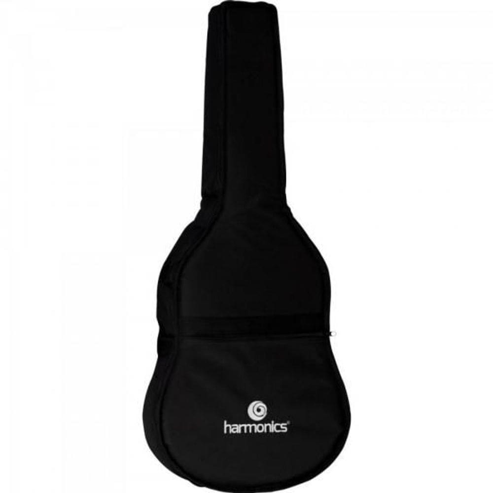 Capa Violão Folk Nylon Luxo Preto Harmonics