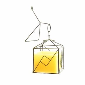 Gaiola Quadrada Para Parede Decoração Porta Vela 11 Cm