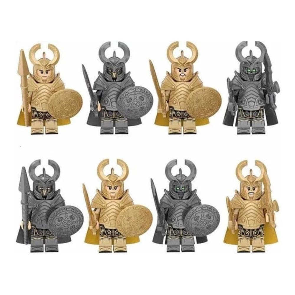 Bonecos Blocos De Montar Guerreiros De Asgard Bersekers Thor