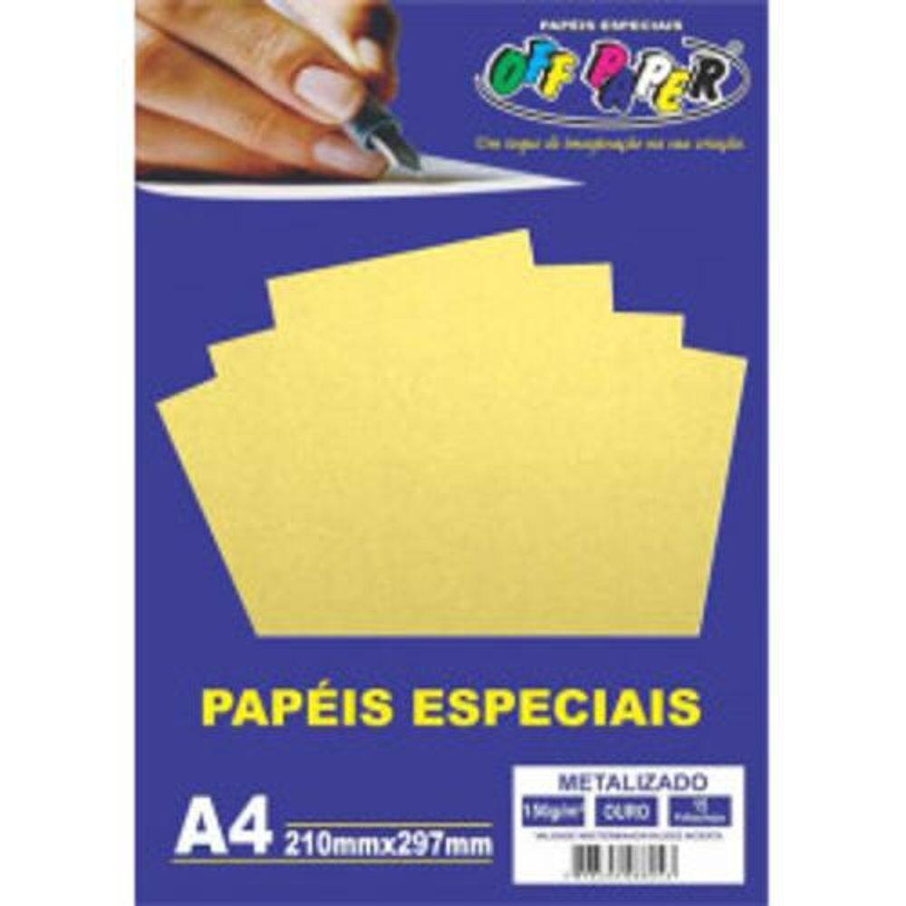 Papel Off Paper Espec A4 Metalizado Ouro 150Gr C/15Fl