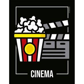 Kit 3 Placas Desenho - Cinema