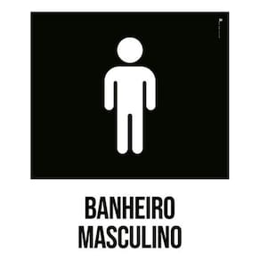 Kit 5 Placas Banheiro Masculino Desenho