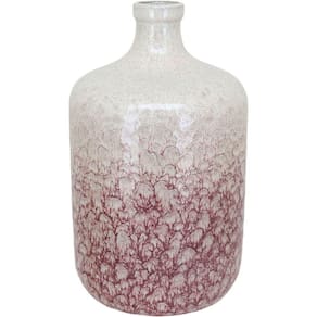 Vaso Decorativo Enfeite Casa Cerâmica 30x18x18cm Rosa