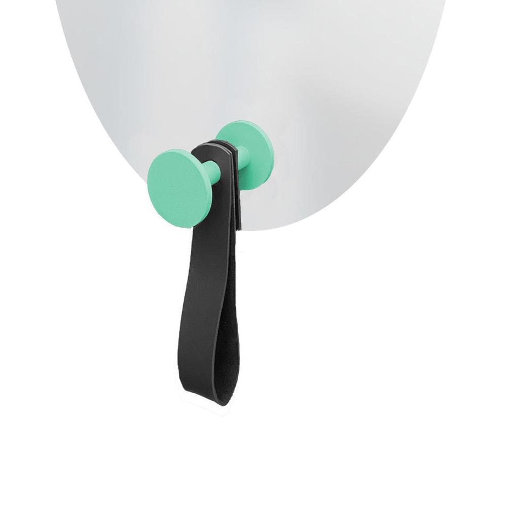 Espelho Funcional Hook Verde Com Corino Preto 60X40Cm