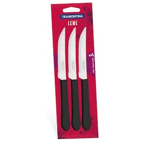 Conjunto Facas Churrasco 3 Peças Preto Leme Tramontina