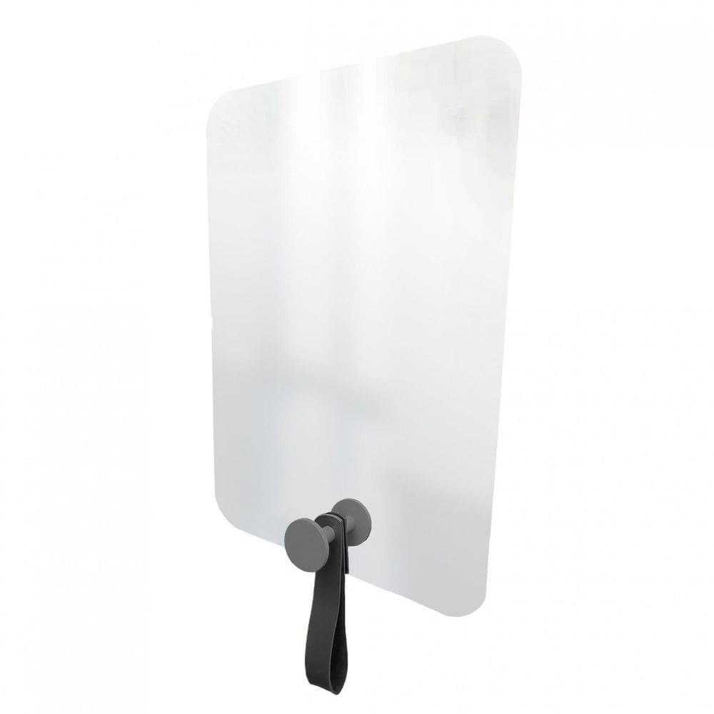 Espelho Funcional Hook Cinza Com Corino Preto 60 X 40 Cm