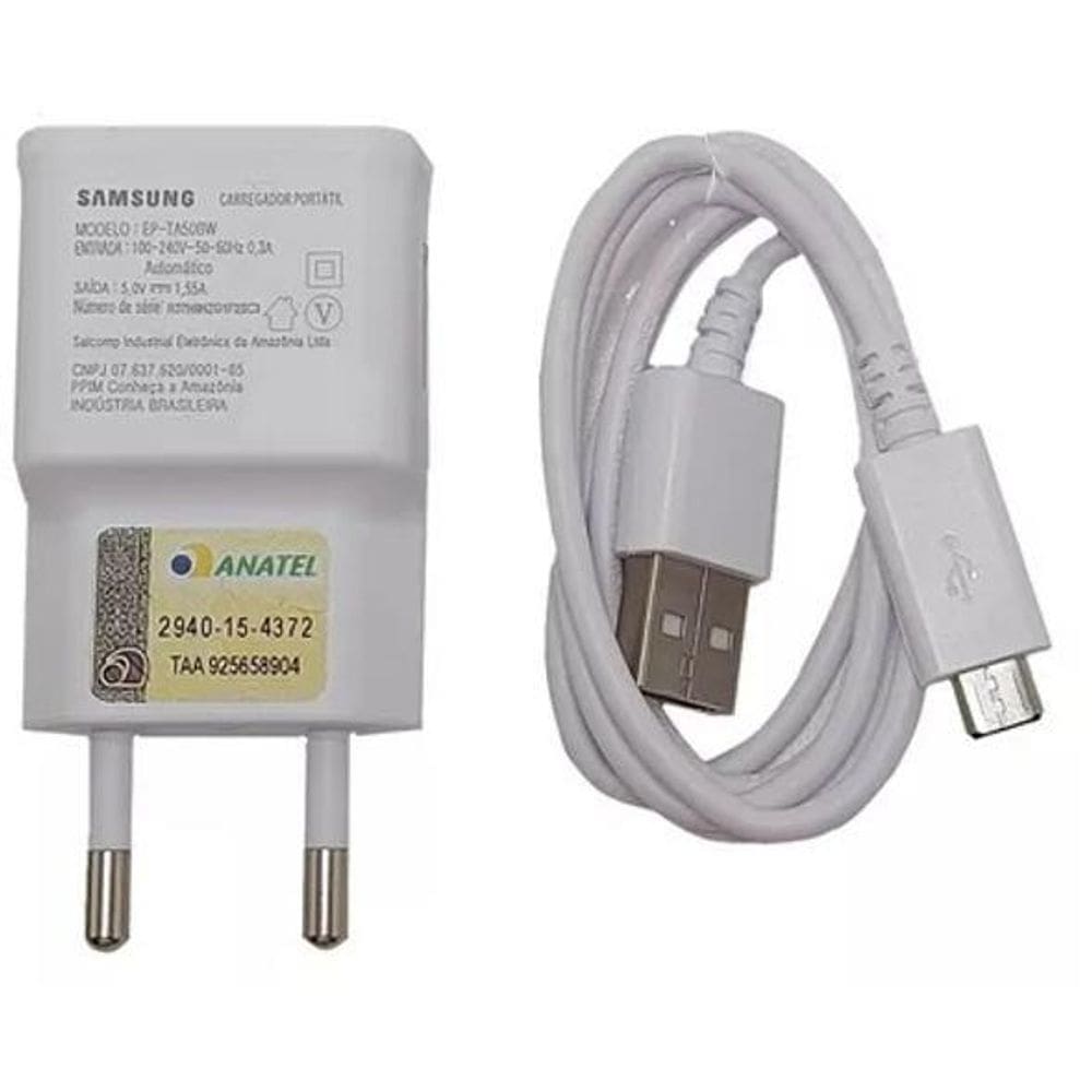 Carregador Rápido Samsung Galaxy J1/J2/J3/J4/J5/J7 - 1,55A