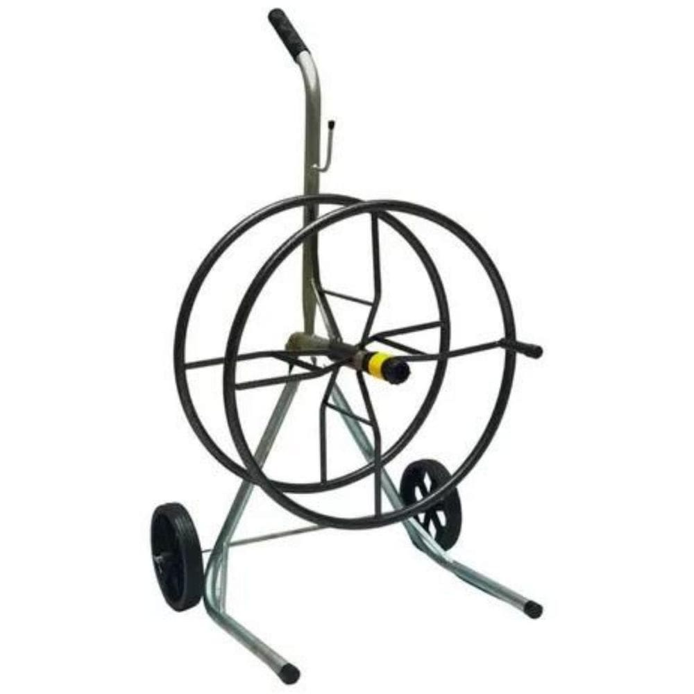 Enrolador Carrinho De Mangueira Jardim Até 50 Mts Com Rodas