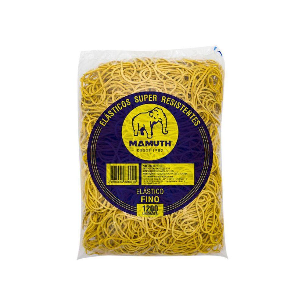 Elástico Extra Fino Mamuth 1kg - Amarelo 1,5mm x 2mm x 8cm