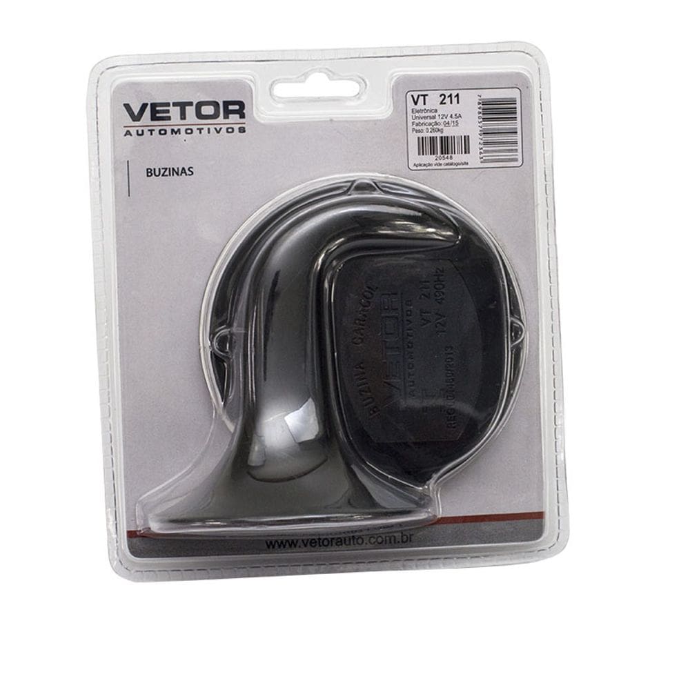 Buzina Universal Moto 72mm 12v Vetor vt211