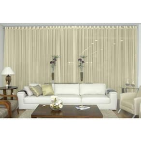 Cortina Voil Priori Sala 6,00X2,60 Ilhós Cromado - Palha